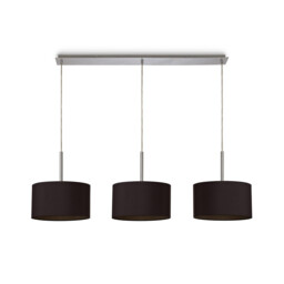 Baymont Polished Chrome 3 Light E27 Linear Pendant With 30cm x 17cm Dual Faux Silk Shade, Midnight Black/Green Olive - thumbnail 5