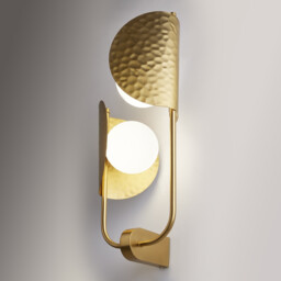 Tropic II Modern Wall Lamp Brass 2xG9 White Shade - thumbnail 2
