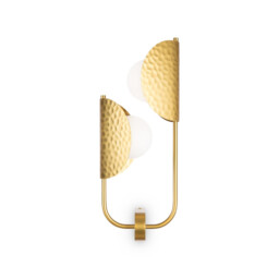 Tropic II Modern Wall Lamp Brass 2xG9 White Shade - thumbnail 1