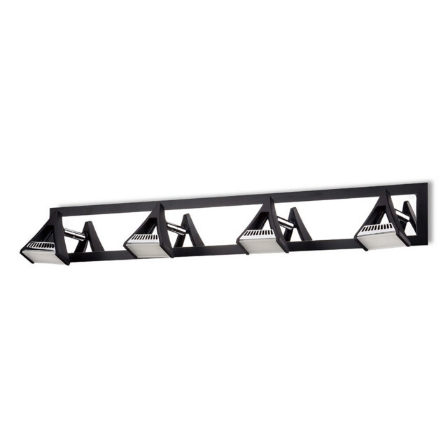 Filippo Linear Spot Light 4 Light LED 20W 3000K, 1750lm, Matt Black/Polished Chrome - image 1