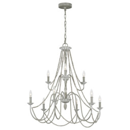Feiss Maryville 9 Light Chandelier Washed Grey - thumbnail 1