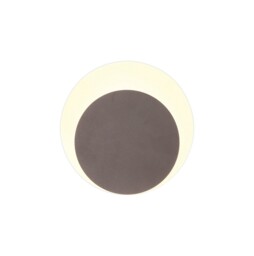 Altona Magnetic Base Wall Lamp, 12W LED 3000K 498lm, 15, 19cm Round Bottom Offset, Coffee, Acrylic Frosted Diffuser