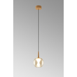 Andromeda Single Pendant, 5W LED, 3000K, 500lm, Light Gold/Amber/Frosted 3yrs Warranty - thumbnail 2