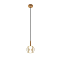 Andromeda Single Pendant, 5W LED, 3000K, 500lm, Light Gold/Amber/Frosted 3yrs Warranty - thumbnail 5