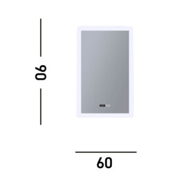 Rectangle Bathroom Mirror,Digital Clock,Demister Pad - thumbnail 3