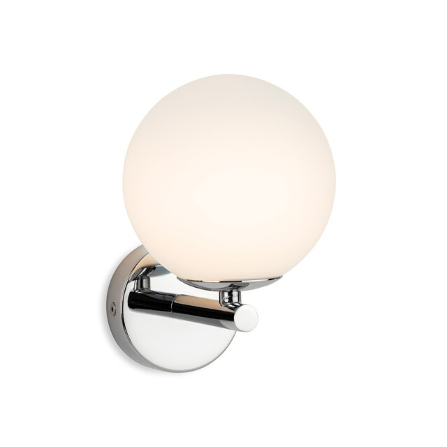 Splash Globe Wall Light Chrome with Opal White Glass 1xG9 IP44