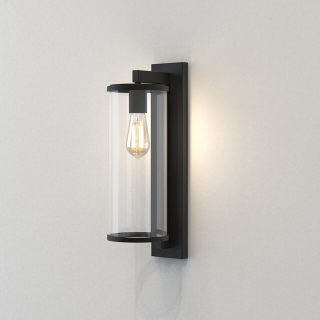 Pimlico Flush Wall Lantern Textured Black IP23, E27 - image 1