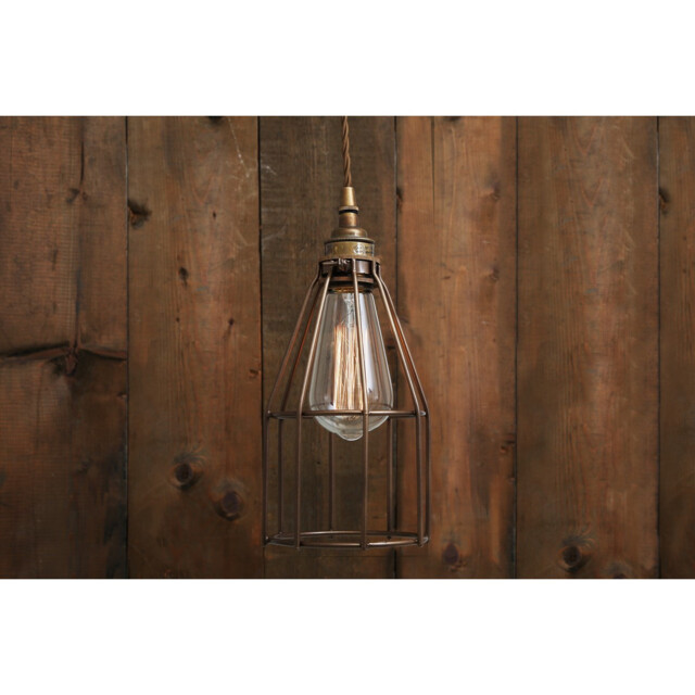 Raze Cage Pendant, Antique Brass, Bronze Cage - image 1