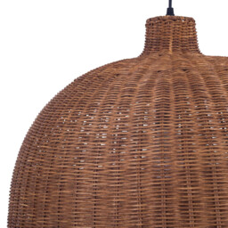 Cortic 60cm Dome Pendant Ceiling Light Black, Natural Rattan E27 15W - thumbnail 5