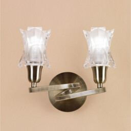 Alaska Wall Lamp Switched 2 Light L1/SGU10, Antique Brass - thumbnail 2
