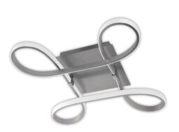Knot Flush Ceiling 40W LED 4 Looped Arms 3000K, 3100lm, Silver, Frosted Acrylic, Polished Chrome