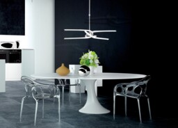 Knot Flush Ceiling 40W LED 4 Looped Arms 3000K, 3100lm, Silver, Frosted Acrylic, Polished Chrome - thumbnail 5