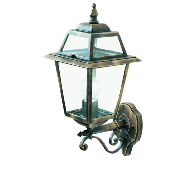 New Orleans 1 Light Outdoor Wall Lantern Black, Gold IP44, E27 - image 1