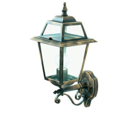 New Orleans 1 Light Outdoor Wall Lantern Black, Gold IP44, E27