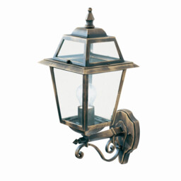 New Orleans 1 Light Outdoor Wall Lantern Black, Gold IP44, E27 - thumbnail 2