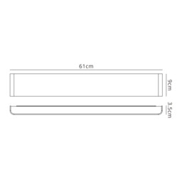 Egeo 61cm Linear Wall Lamp, 20W LED, 3000K, 1600lm, Black, 3yrs Warranty - thumbnail 3