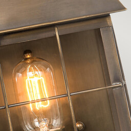 Hyde Park 1 Light Outdoor Wall Lantern Light Solid Brass IP44, E27 - thumbnail 3