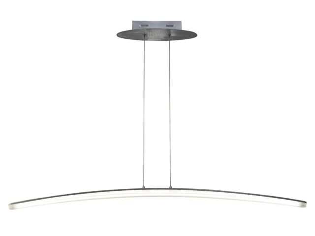 Hemisferic Ceiling Pendant 28W LED 110cm Bar 3000K, 1800lm, Satin Aluminium, Frosted Acrylic - image 1