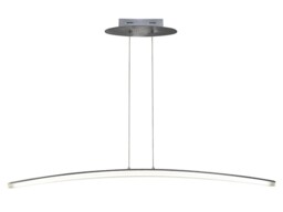 Hemisferic Ceiling Pendant 28W LED 110cm Bar 3000K, 1800lm, Satin Aluminium, Frosted Acrylic - thumbnail 1