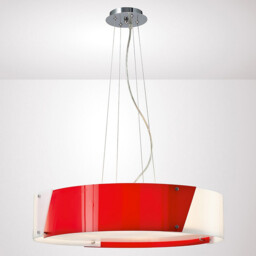 Dakota Pendant Medium 4 Light E27 Polished Chrome/Red & White Acrylic - thumbnail 2