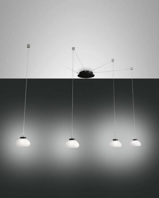 Arabella LED Cluster Pendant Ceiling Light White Glass - image 1