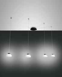 Arabella LED Cluster Pendant Ceiling Light White Glass - thumbnail 1