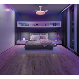 Siberia Mini 40W LED Dimmable White/RGB Ceiling Light With Built-In 28W DC Fan, 3000-6500K White, 5yrs Warranty - thumbnail 3