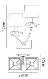 Akira Wall Lamp Switched 2 Light E14, Polished Chrome with Black Shades - thumbnail 2