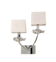 Akira Wall Lamp Switched 2 Light E14, Polished Chrome with Black Shades - thumbnail 5