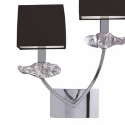 Akira Wall Lamp Switched 2 Light E14, Polished Chrome with Black Shades - thumbnail 3