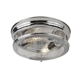 Edinburgh 2 Light Bathroom Flush Ceiling Light Chrome IP44, E27 - thumbnail 1