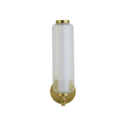 Mod LED Wall Lamp, Satin Brass Metal, Opal Acrylic & Clear - thumbnail 2
