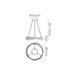 Infinity Ceiling Pendant 42W LED 3000K, 3400lm, Dimmable White, White Acrylic - thumbnail 2