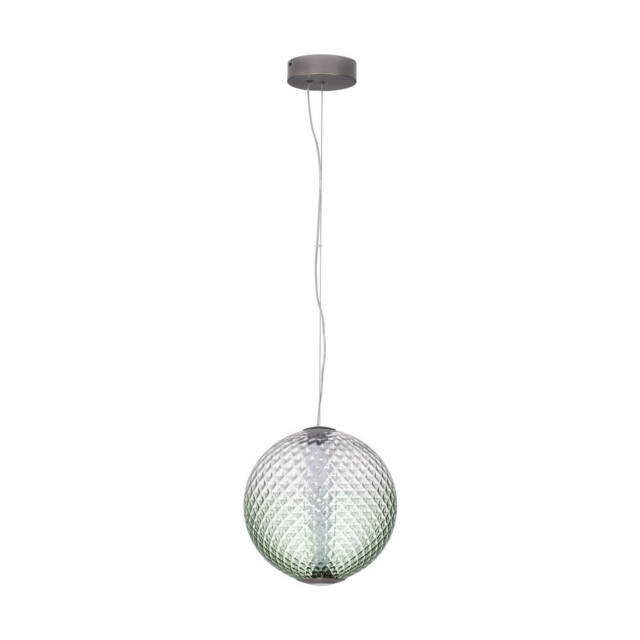Aora Globe Pendant Ceiling Light Brushed Grey, Green Triac Dimmable LED 20W 1100lm 3000K - image 1