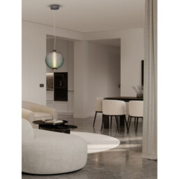 Aora Globe Pendant Ceiling Light Brushed Grey, Green Triac Dimmable LED 20W 1100lm 3000K - thumbnail 2