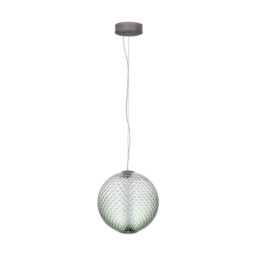Aora Globe Pendant Ceiling Light Brushed Grey, Green Triac Dimmable LED 20W 1100lm 3000K