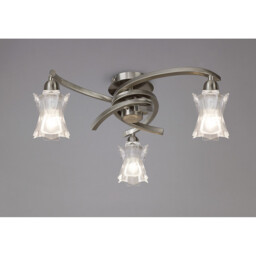 Alaska Ceiling 3 Light L1/SGU10, Satin Nickel, CFL Lamps INCLUDED - thumbnail 2