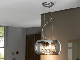 Argos 5 Light Round Crystal Ceiling Pendant Chrome, Mirror, G9 - thumbnail 1