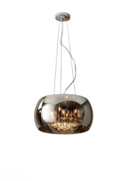 Argos 5 Light Round Crystal Ceiling Pendant Chrome, Mirror, G9 - thumbnail 2