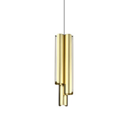 Dorica Slim Pendant Ceiling Light Brass 3x LED 2750lm 3000K DALI Dimmable - thumbnail 1