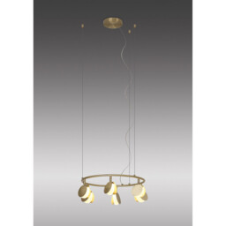Shell 6 Light Pendant, Round, 30W LED, 3000K, 1590lm, Gold, 3yrs Warranty - thumbnail 2