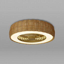 Kilimanjaro Mini 55W LED Dimmable Ceiling Light With 25W DC Reversible Fan, 3800lm, Beige Rattan, 5yrs Warranty - thumbnail 2