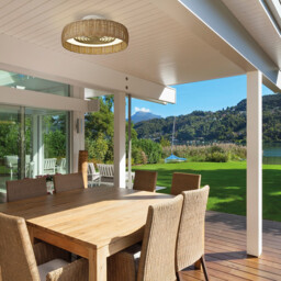 Kilimanjaro Mini 55W LED Dimmable Ceiling Light With 25W DC Reversible Fan, 3800lm, Beige Rattan, 5yrs Warranty - thumbnail 3
