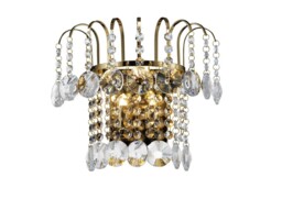 Rosina Wall Lamp Switched 2 Light French Gold, Crystal - thumbnail 1