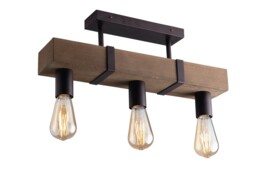 Texas Bar Ceiling Semi Flush Light, Moro, Antique Wooden, E27