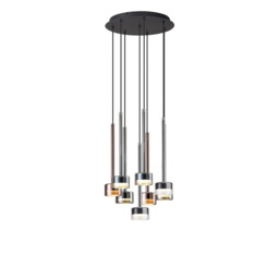 Tonic Round Pendant, 8 Light, With Replaceable 12W LEDs, 4000K, Black/Chrome/Bronze/Copper - thumbnail 1