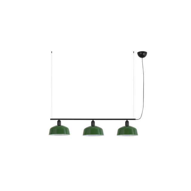 Tatawin Medium Bar Pendant Ceiling Light Black, Gloss Green 3x E27