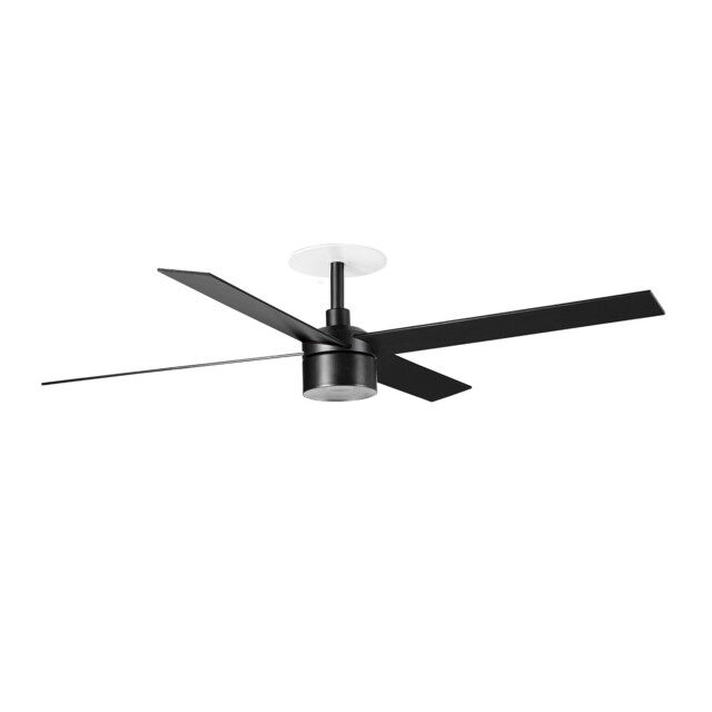 Rudder Recessed 132cm TEK LED Ceiling Fan Matt Black, Walnut Blades 4000K, 4 Blade Reversible - image 1