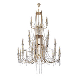 Armand Pendant 12+6+3+3 Light E14 French Gold/Crystal, (ITEM REQUIRES CONSTRUCTION/CONNECTION) Item Weight: 32.5kg - thumbnail 3