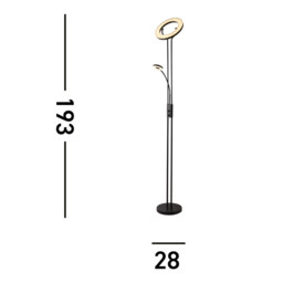 Mother, Child Floor Lamp Matt Black Metal - thumbnail 3